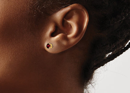 14K gold garnet earrings, another view