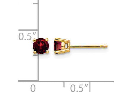 14K gold garnet earrings, further view
