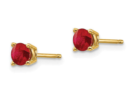 14k Ruby Post Earrings (Style XE71R-B)