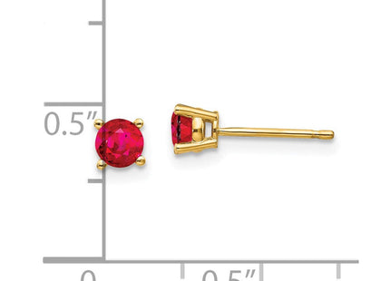 14k Ruby Post Earrings (Style XE71R-B)