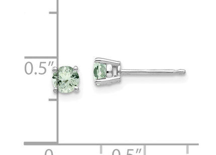 14kw Round Green Quartz Earrings (Style XE71WAG)