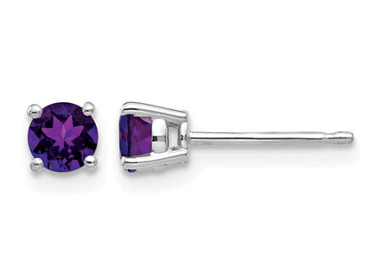 14K white gold amethyst earrings