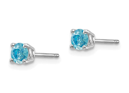 14k White Gold Aquamarine Post Earrings (Style XE71WAQ-B)