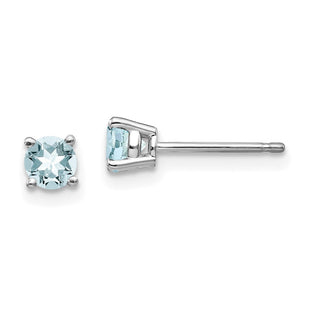 14k White Gold Aquamarine Post Earrings (Style XE71WAQ-B)