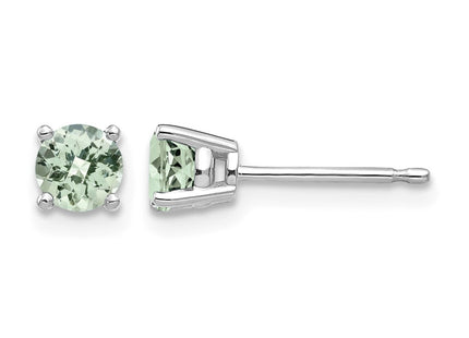 14K white gold quartz earrings