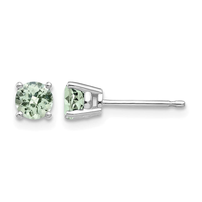 14K white gold quartz earrings