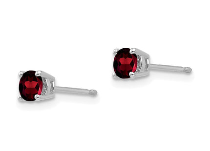 14K white gold garnet earrings, alternate view