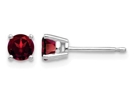 14K white gold garnet earrings
