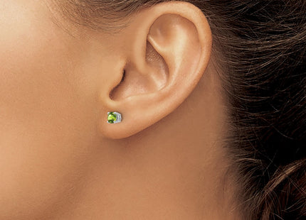 14K white gold peridot earrings, another view