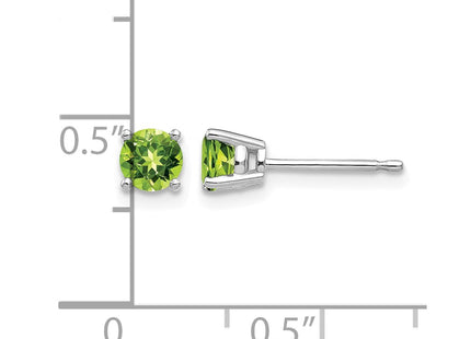 14K white gold peridot earrings, further view