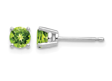 14K white gold peridot earrings