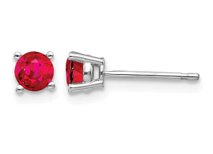 14K white gold ruby earrings
