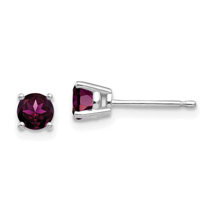 14k White Gold Rhodolite Garnet Earrings (Style XE71WRG)