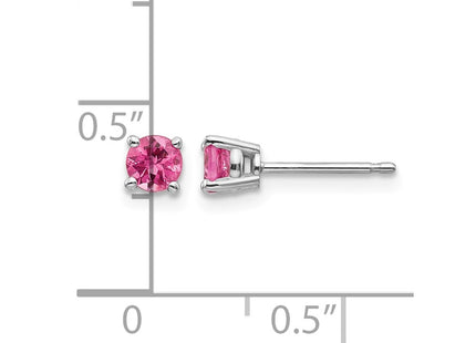 14K white gold spinel earrings, further view