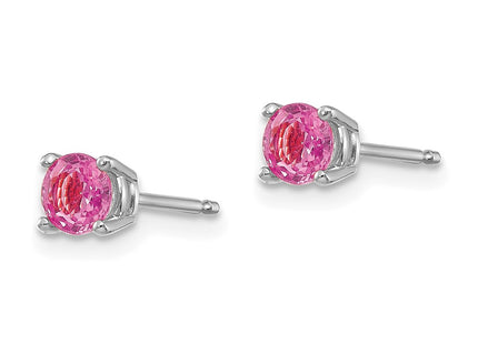 14K white gold sapphire earrings, alternate view