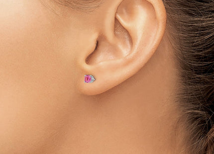 14K white gold sapphire earrings, another view
