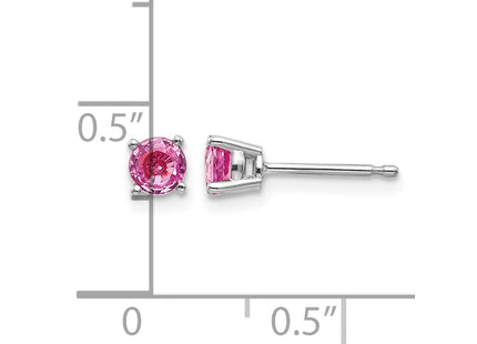 14K white gold sapphire earrings, further view