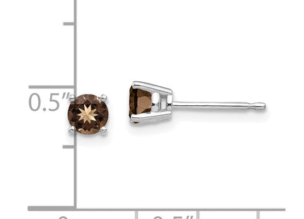 14kw Round Smoky Quartz Earring (Style XE71WSQ)