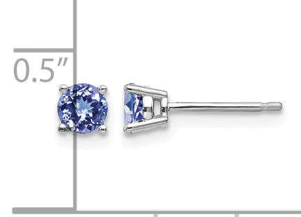 14k White Gold Tanzanite Post Earrings
