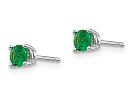 14k White Gold Tsavorite Earrings (Style XE71WTS-B)