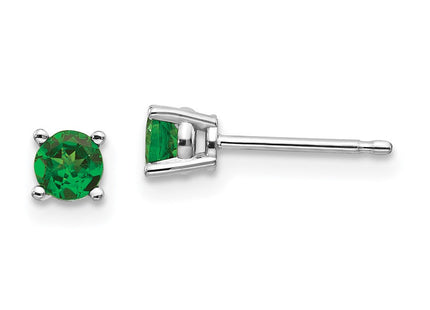 14k White Gold Tsavorite Earrings (Style XE71WTS-B)