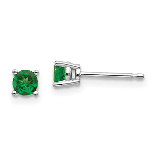 14k White Gold Tsavorite Earrings (Style XE71WTS-B)