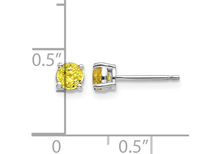 14K white gold sapphire earrings, further view
