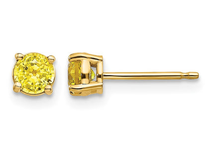 14K yellow gold sapphire earrings