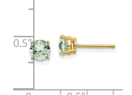 14k Round Green Quartz Earrings (Style XE72AG)