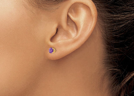 14K gold amethyst earrings, another view