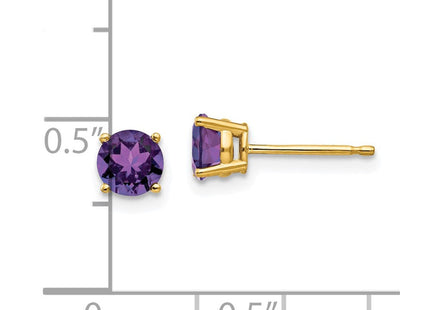 14K gold amethyst earrings, further view