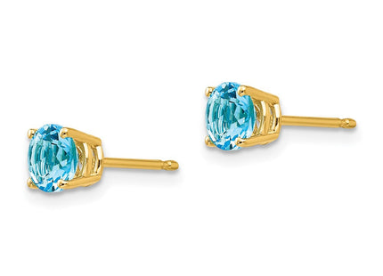 14K gold blue topaz earrings, alternate view