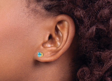 14K gold blue topaz earrings, another view
