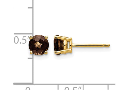 14K gold quartz earrings, further view