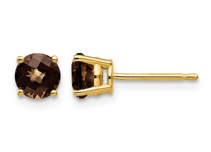 14K gold quartz earrings