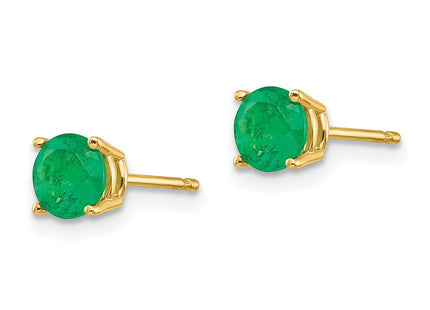 14K gold emerald earrings, alternate view