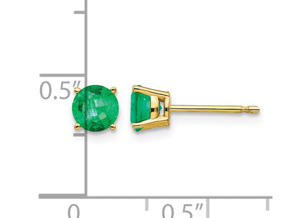 14K gold emerald earrings, further view