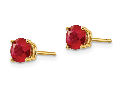 14K gold ruby earrings, alternate view