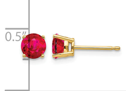 14k Ruby Post Earrings, 5 x 5mm