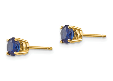 14k Sapphire Post Earrings, 5 x 5mm
