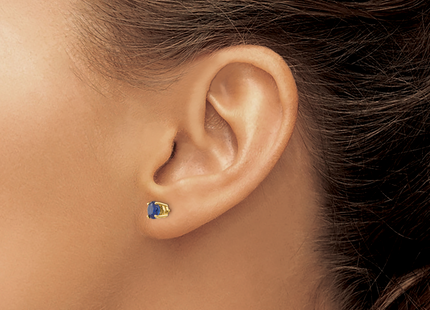 14k Sapphire Post Earrings, 5 x 5mm