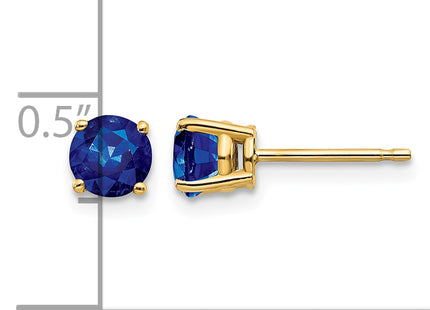 14k Sapphire Post Earrings, 5 x 5mm