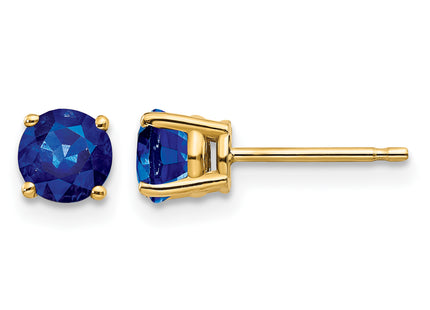 14k Sapphire Post Earrings, 5 x 5mm