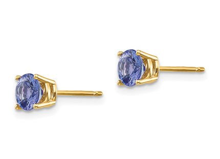 14K gold tanzanite earrings, alternate view