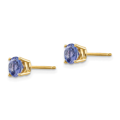 14K Tanzanite Post Earrings, 5 x 5mm