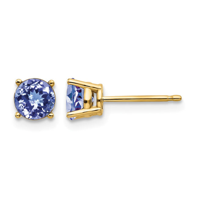14k Tanzanite Post Earrings, 5 x 5mm