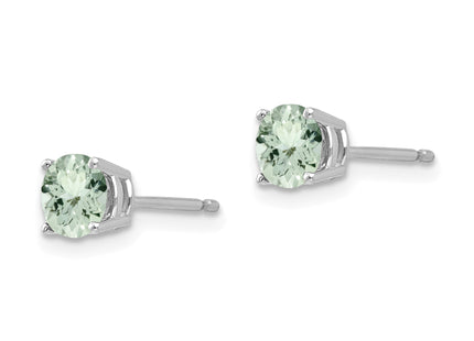 14kw Round Green Quartz Earrings, 6 x 6mm