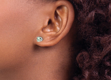 14kw Round Green Quartz Earrings, 6 x 6mm