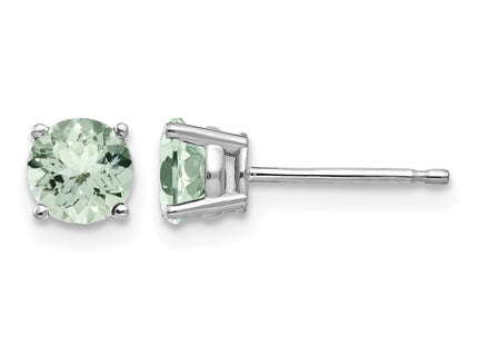 14K white gold quartz earrings