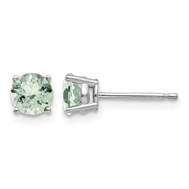 14K white gold quartz earrings